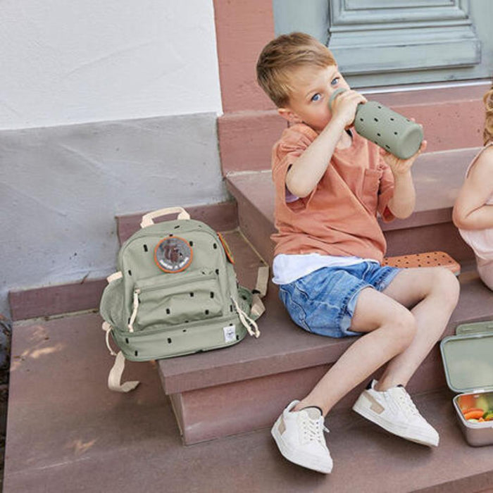 Mochila Lassig Mini Happy Prints Olive 27cm