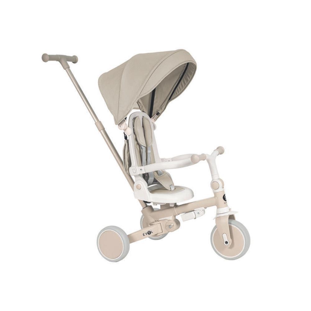 Olmitos Evol Beige Multifunctional Tricycle with Canopy