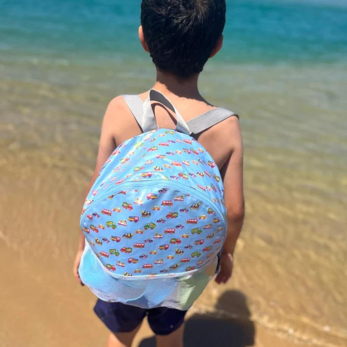 Mochila de Praia Pêra Doce Azul com Carros