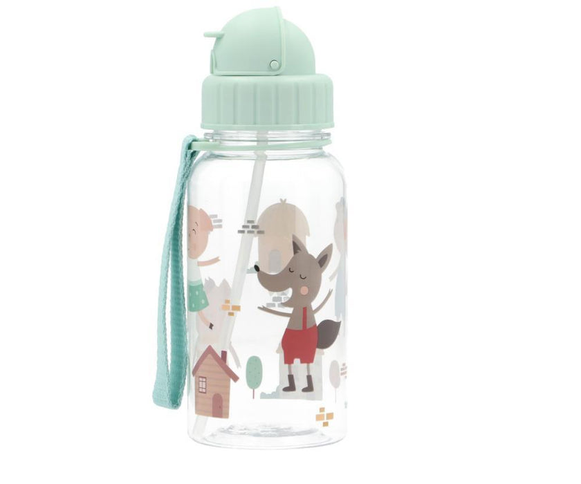 Garrafa com Palhinha Tutete Three Little Pigs 500ml