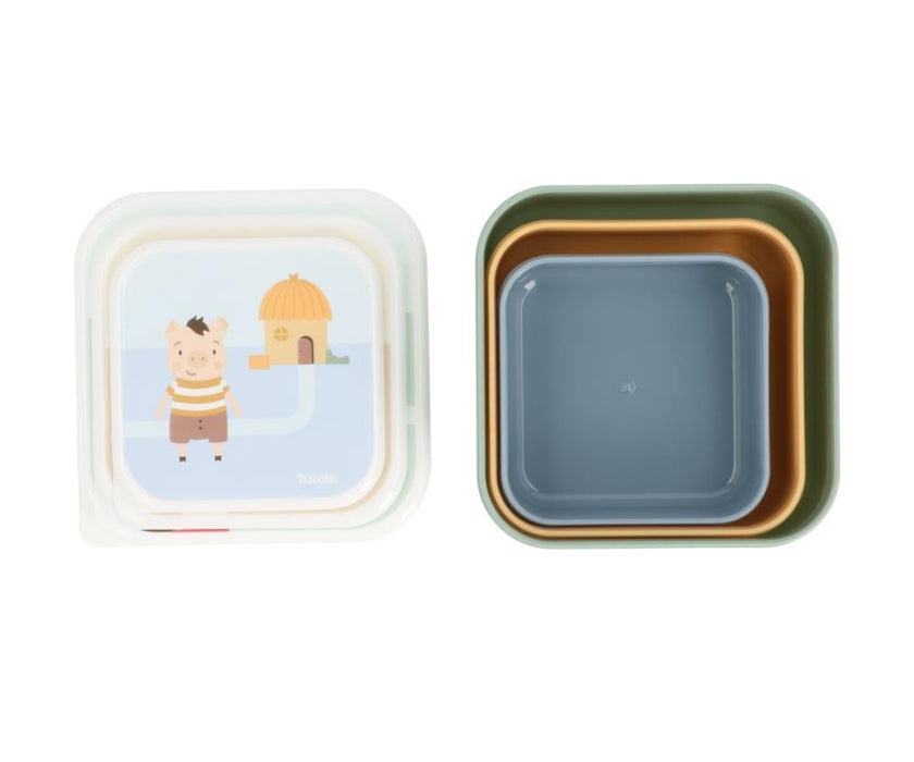 3 Caixas Lancheira Tutete Three Little Pigs