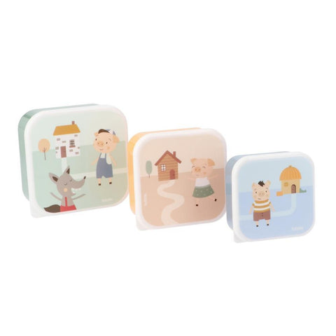 3 Caixas Lancheira Tutete Three Little Pigs