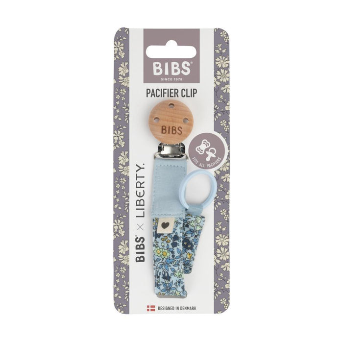 Corrente para Chupeta Bibs Liberty Chamomile Lawn Baby Blue