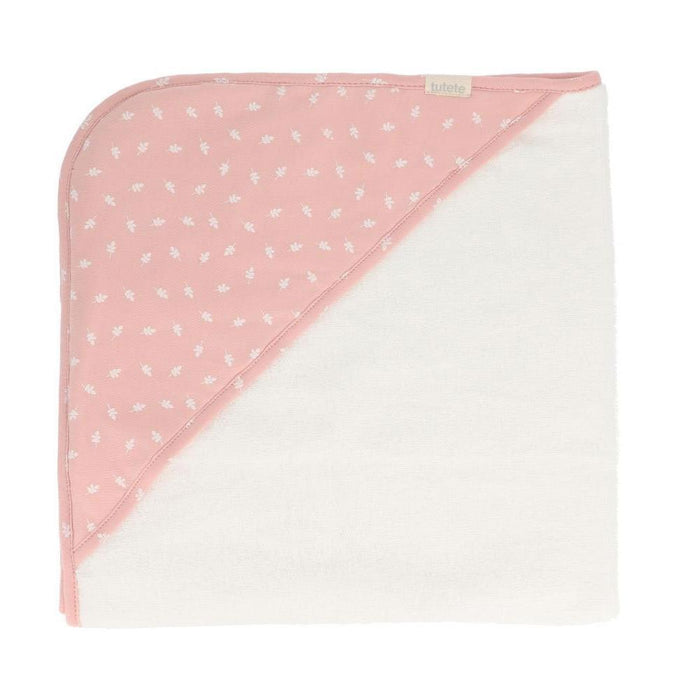 Toalha de Banho com Capuz Tutete Leaves Pink 75x75cm