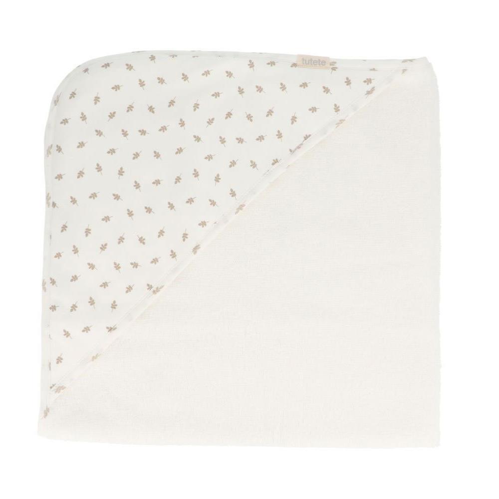 Toalha de Banho com Capuz Tutete Leaves White 75x75cm