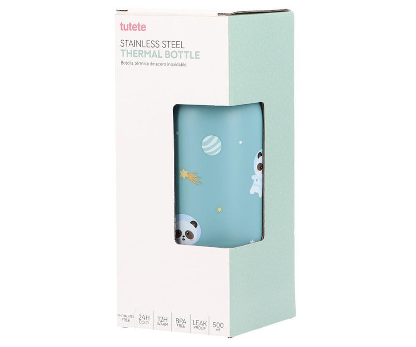 Garrafa Térmica em Inox com Tampa Flip Tutete Pandas in Space 500ml