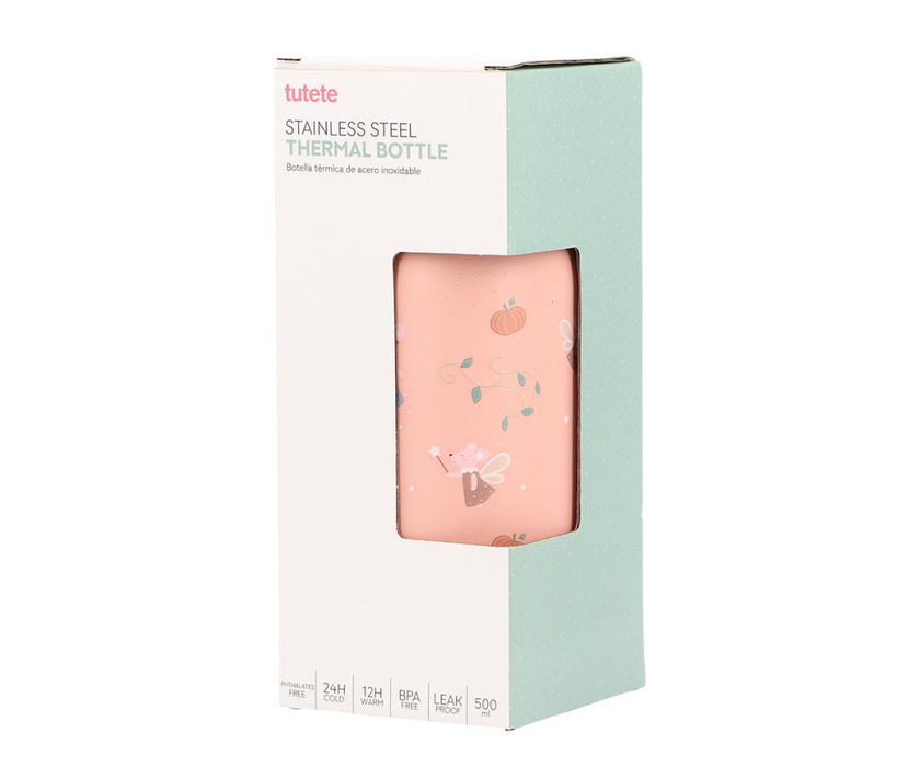 Garrafa Térmica em Inox com Tampa Flip Tutete Mouse Fairies 500ml