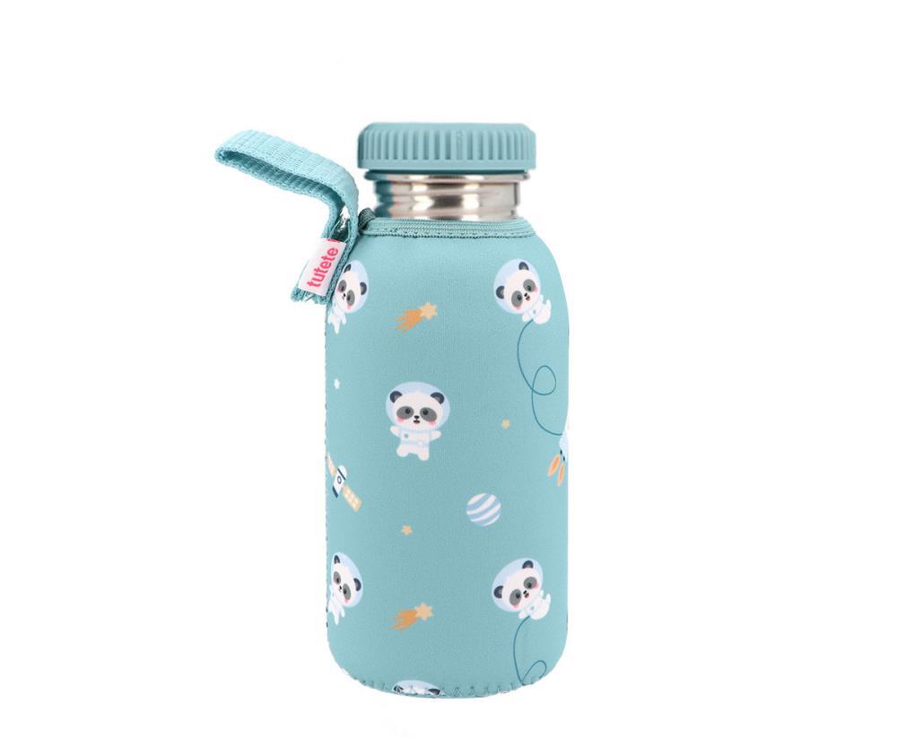 Garrafa em Inox com Forra em Neoprene Tutete Pandas in Space 500ml
