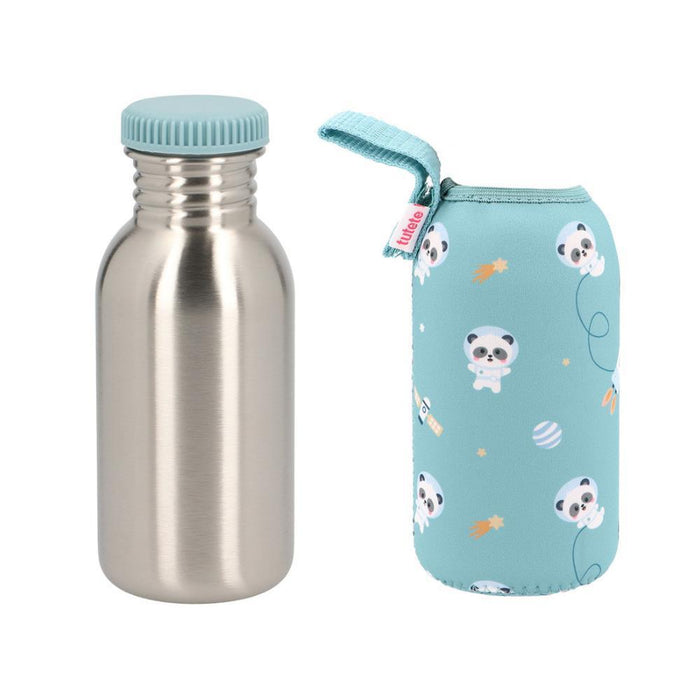 Garrafa em Inox com Forra em Neoprene Tutete Pandas in Space 500ml