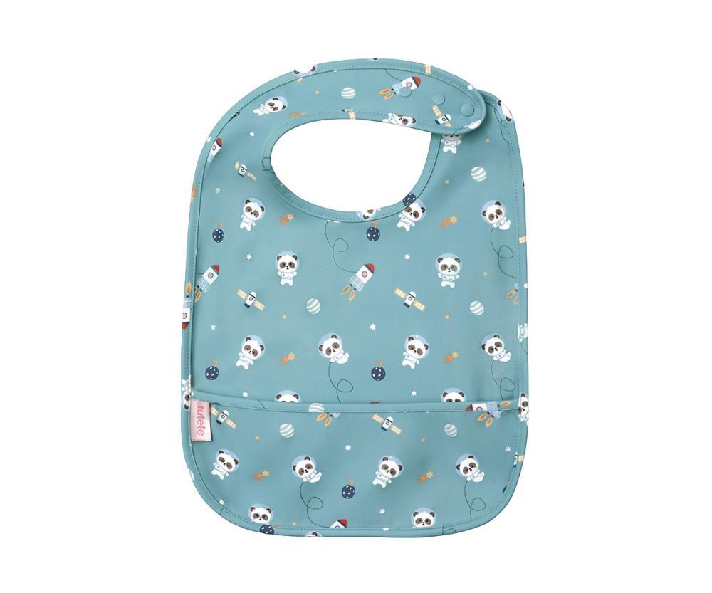 Babete Impermeável com Bolso Tutete Pandas in Space