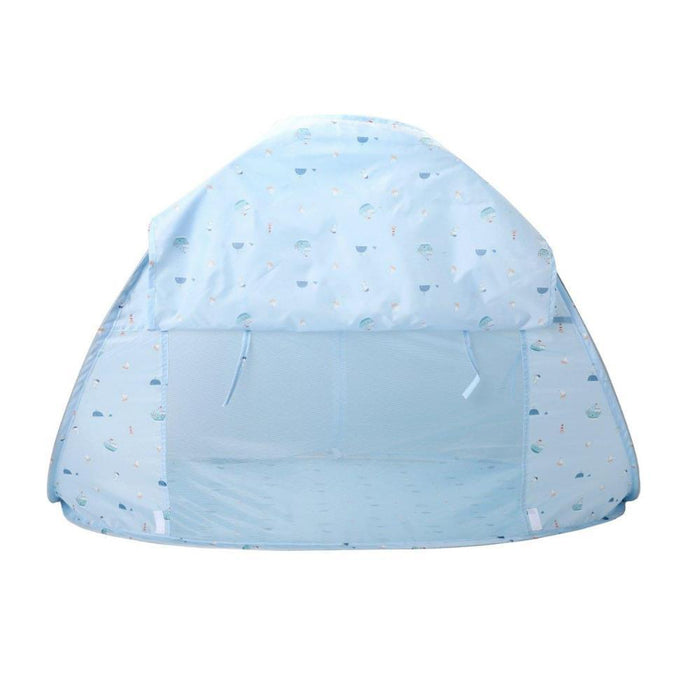 Tienda de playa/jardín plegable Monnëka con diseño de barco de pesca, protección UPF50+ y contra mosquitos.