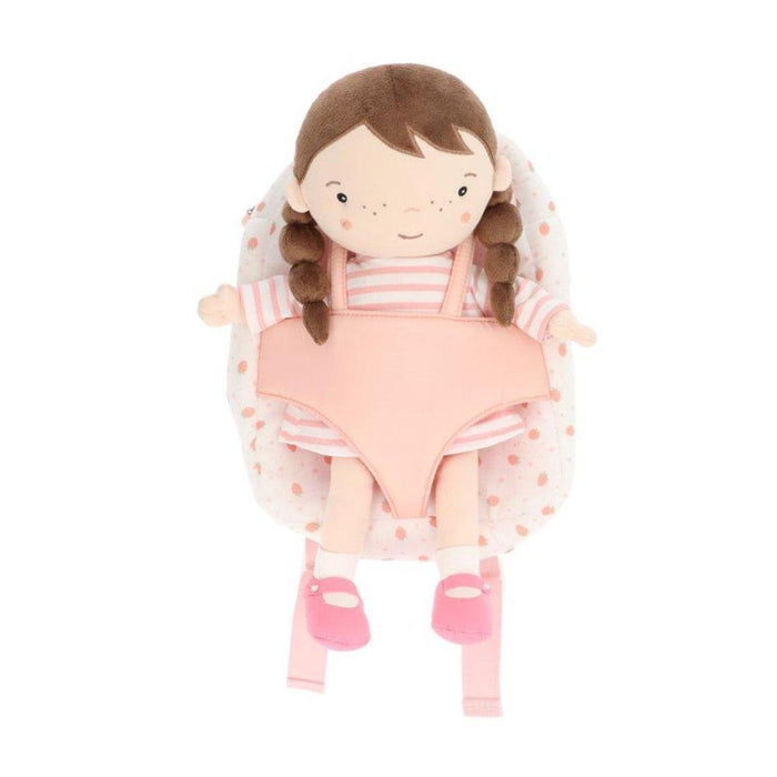 Mochila Monnëka com Porta-Bebé para Bonecas Strawberries Branca