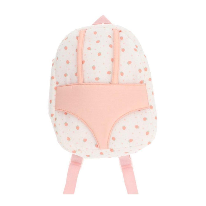 Mochila Monnëka com Porta-Bebé para Bonecas Strawberries Branca