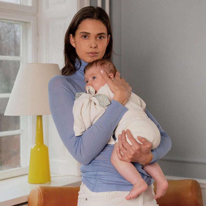 Doudou com Clip para Chupeta Bibs Liberty Kangaroo Eloise Ivory