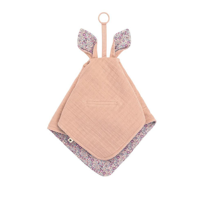 Doudou com Clip para Chupeta Bibs Liberty Kangaroo Eloise Blush