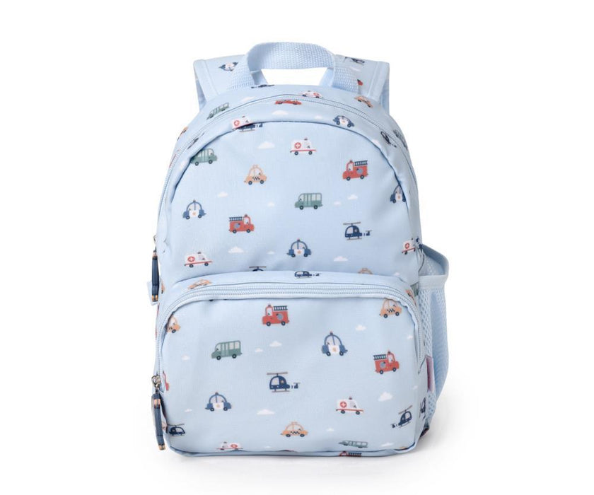 Mochila Pequena com Bolso Tutete City Cars 28x25cm