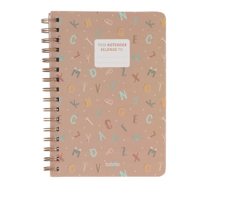 Cuaderno escolar con letras divertidas de Tutete