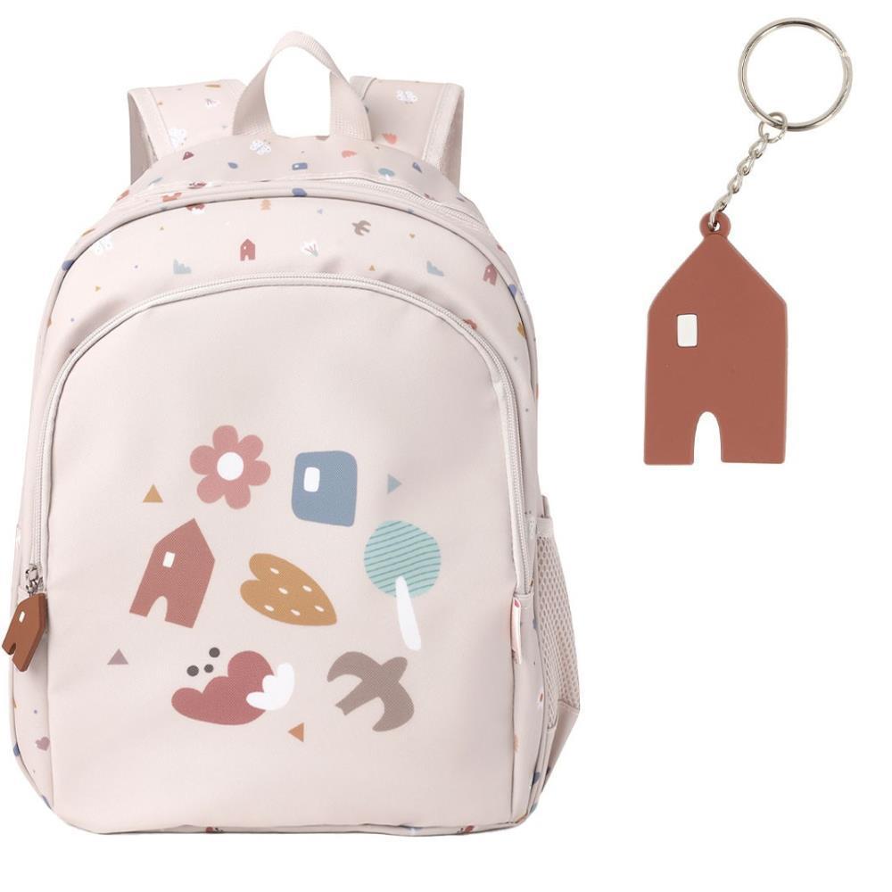 Mochila Média Tutete Geometric Nature 38x27cm com Porta Chaves