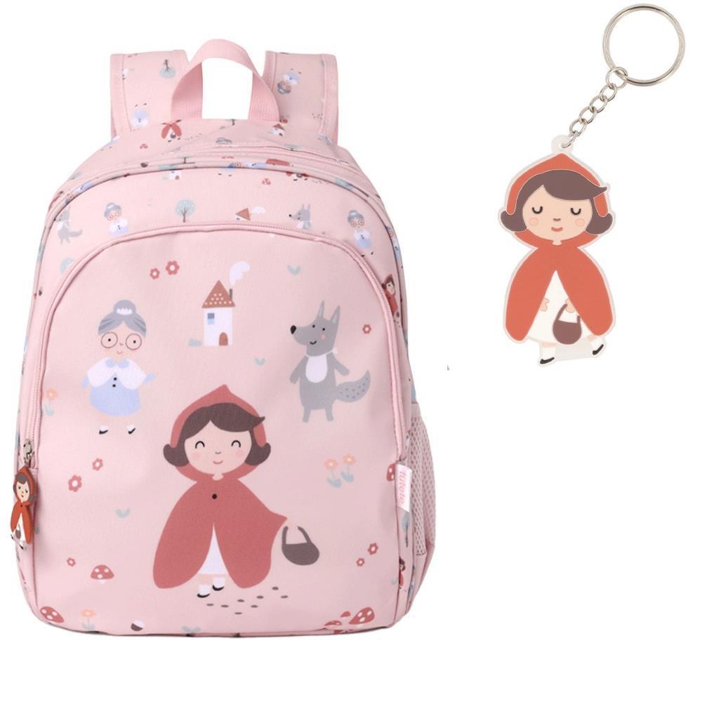 Mochila Média Tutete Little Red 38x27cm com Porta Chaves