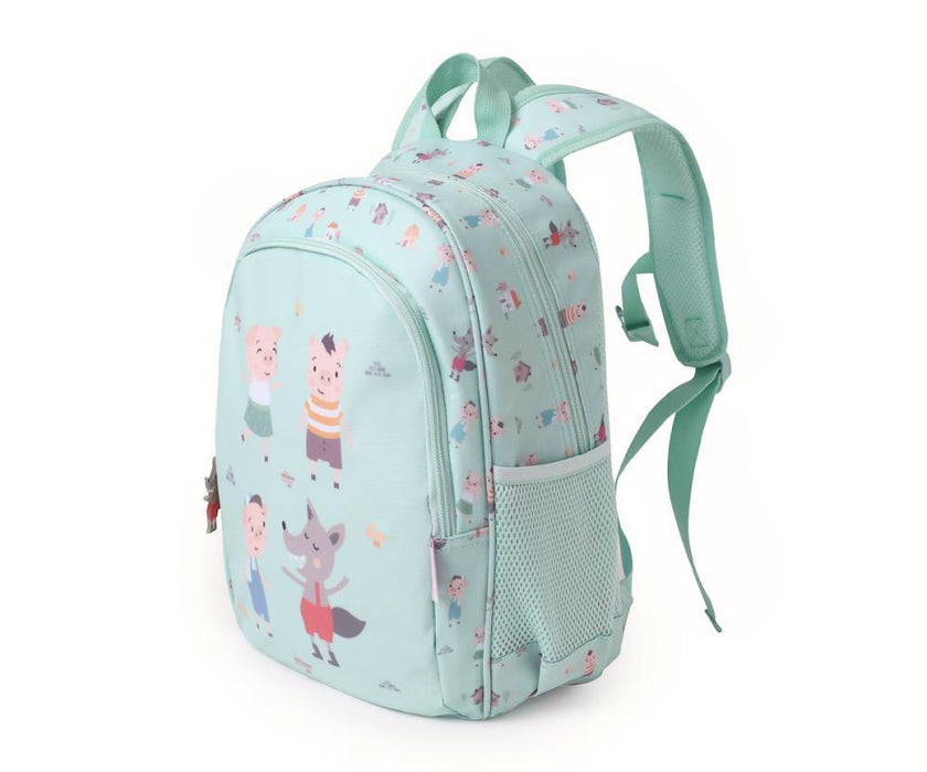 Mochila Média Tutete Three Little Pigs 38x27cm com Porta Chaves