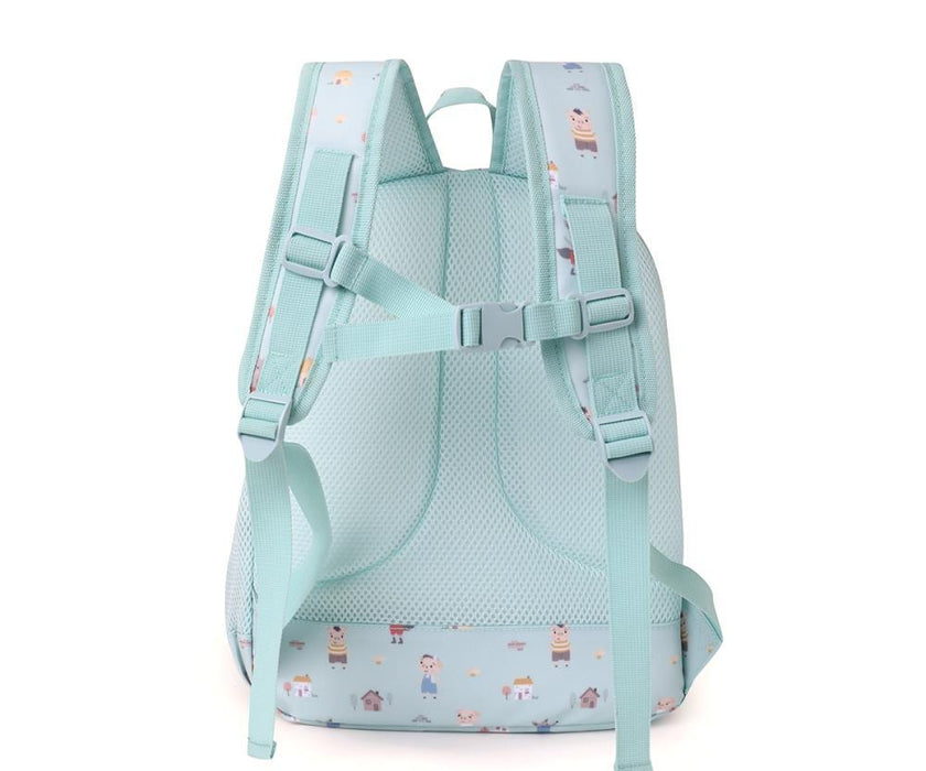 Mochila Média Tutete Three Little Pigs 38x27cm com Porta Chaves