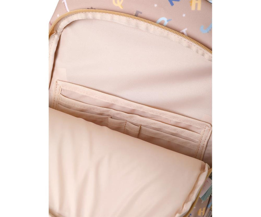 Mochila Média Tutete Funny Letters 38x27cm com Porta Chaves