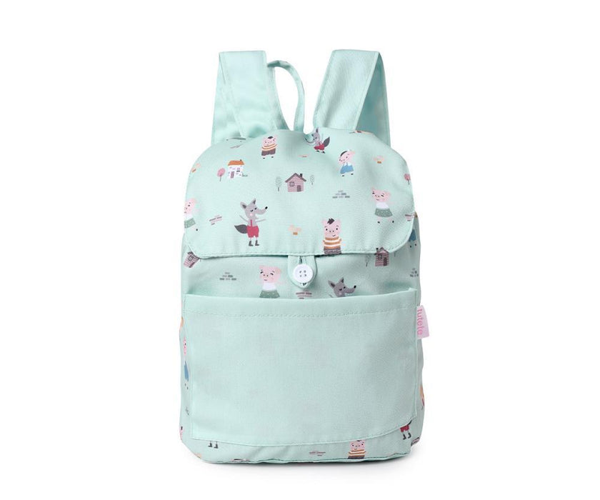 Mochila Pequena em Tecido Tutete Three Little Pigs 29x27cm