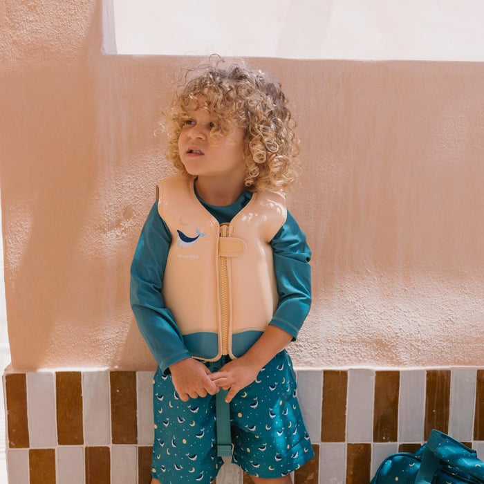 Colete de Aprendizagem Monnëka Whale Teal 3-6 Anos