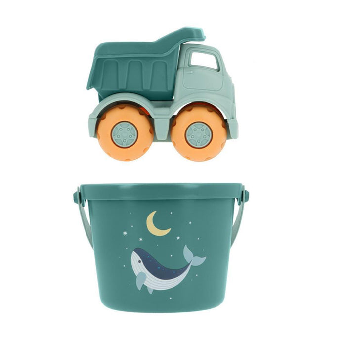 Conjunto de Praia Monnëka Whale Teal 9 Peças