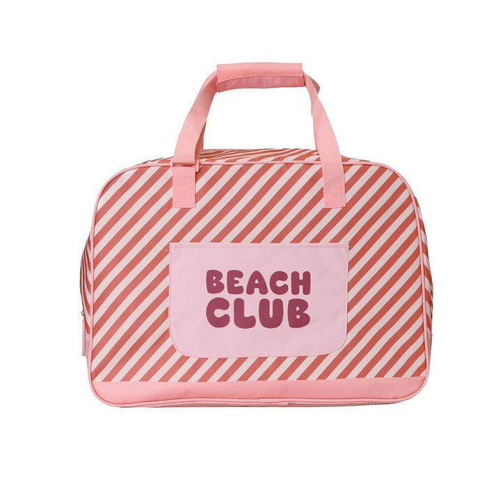 Mala de Praia com Rede Anti-Areia Monnëka Stripes Bloom&Blush