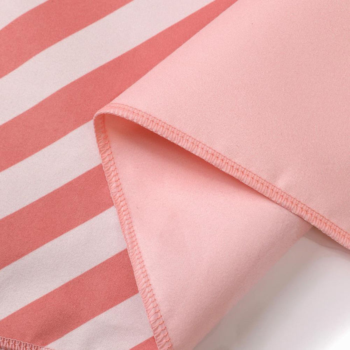 Toalha de Praia em Microfibra Monnëka Stripes Bloom & Blush 160x90cm