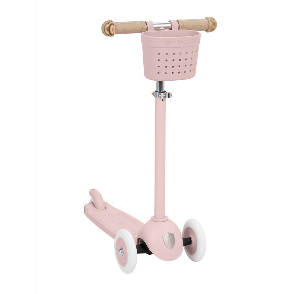 Trotinete Banwood Eco com Cesta Pin&Ride Faded Pink