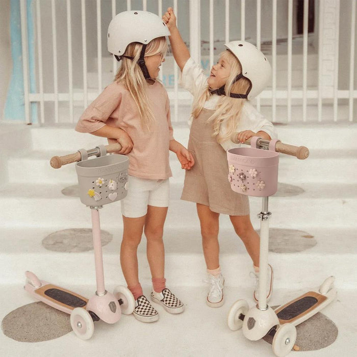Trotinete Banwood Eco com Cesta Pin&Ride Faded Pink