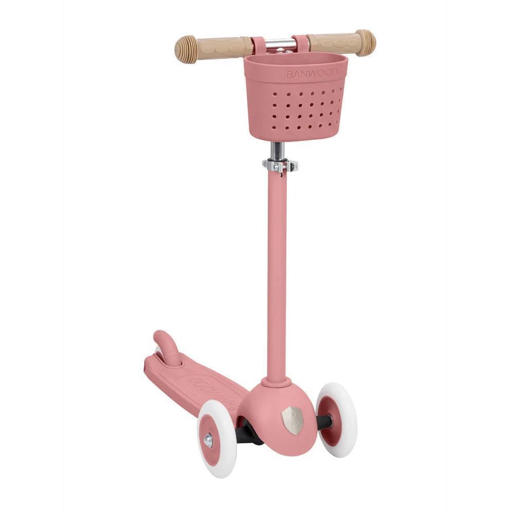 Trotinete Banwood Eco com Cesta Pin&Ride Raspberry