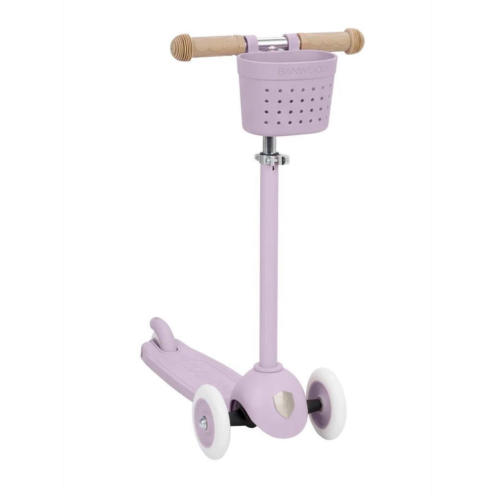 Banwood Eco Scooter with Pin&Ride Basket Lavender