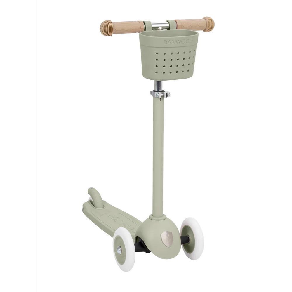 Trotinete Banwood Eco com Cesta Pin&Ride Olive