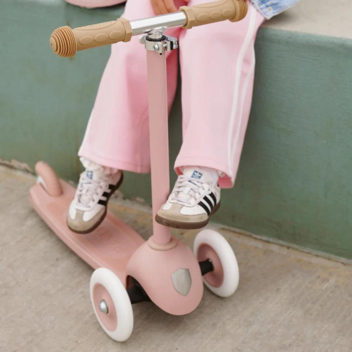 Trotinete Banwood Eco com Cesta Pin&Ride Dusty Rose