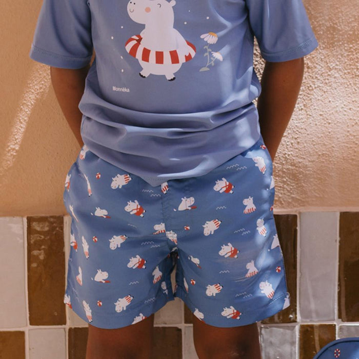 T-Shirt Praia UPF50+ Monnëka Hippos 6-12m