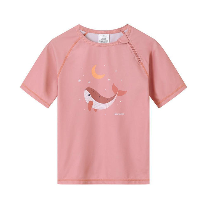 T-Shirt Praia UPF50+ Monnëka Whale Pink Rosa 1-2 Anos