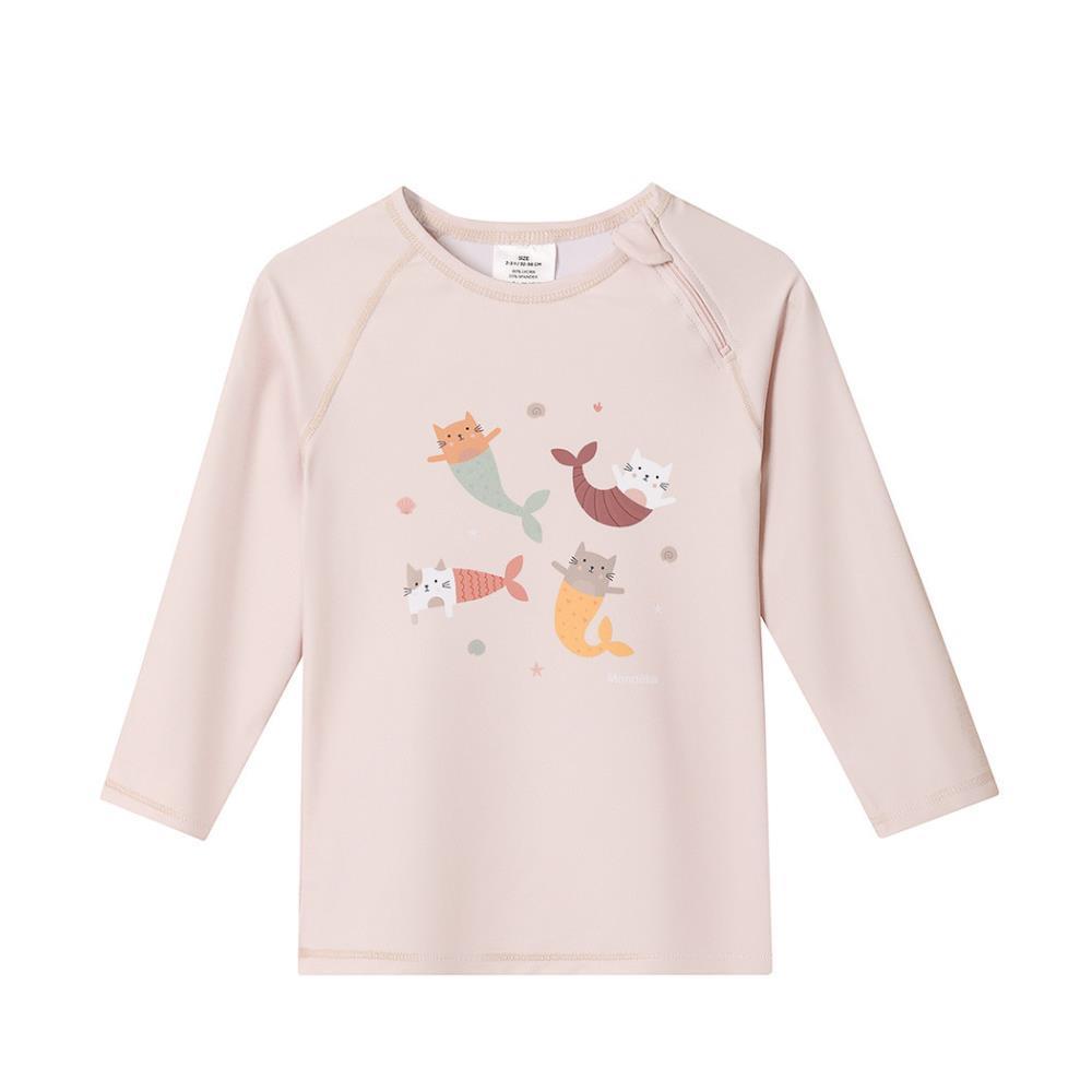 Camisola de Praia de Manga Comprida UPF50+ Monnëka Mermaid Cats 6-12 Meses