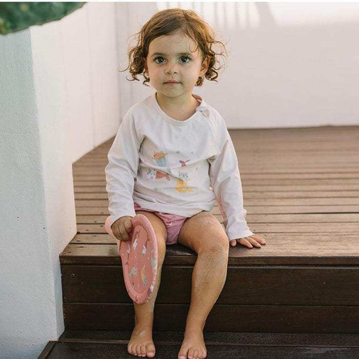 Camisola de Praia de Manga Comprida UPF50+ Monnëka Mermaid Cats 1-2 Anos