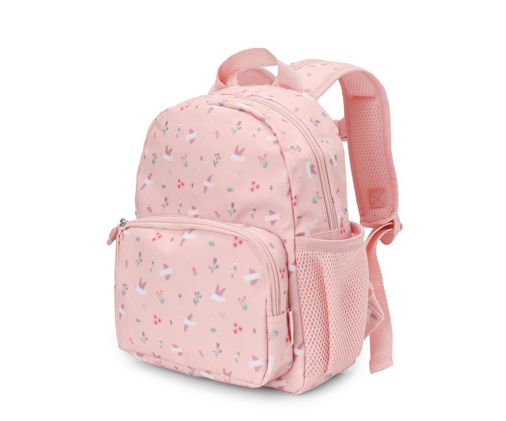 Mochila Pequena com Bolso Tutete Blossom Birds 28cm