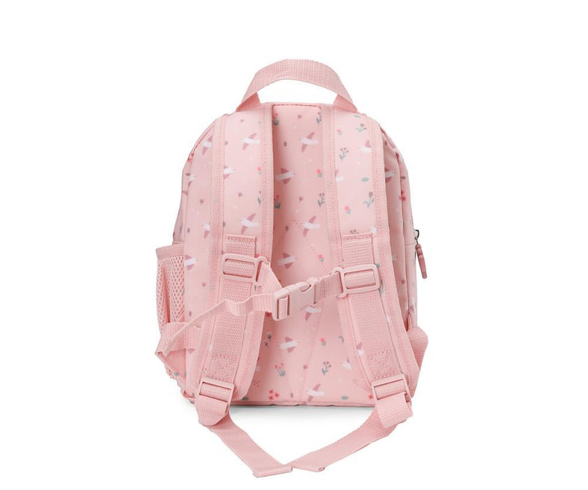 Mochila Pequena com Bolso Tutete Blossom Birds 28cm