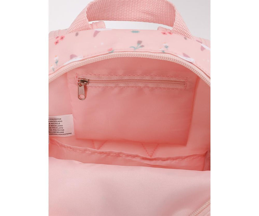 Mochila Pequena com Bolso Tutete Blossom Birds 28cm