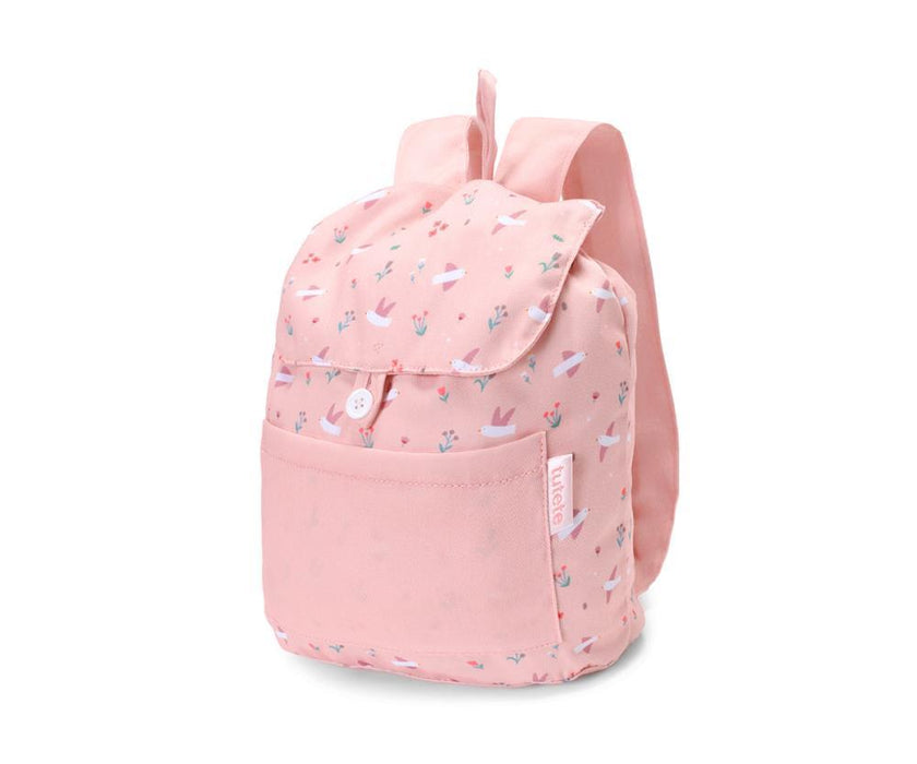 Mochila Pequena em Tecido Tutete Blossom Birds 29cm