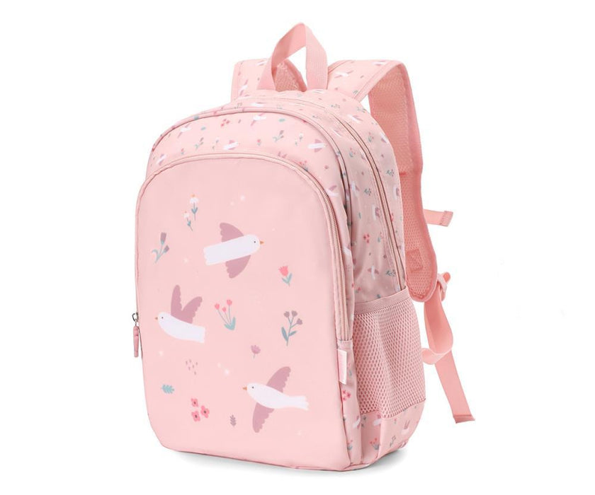 Mochila Média com Porta-Chaves Tutete Blossom Birds 38cm