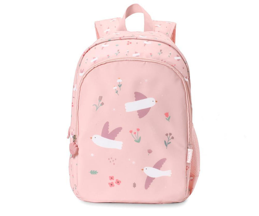 Mochila Média com Porta-Chaves Tutete Blossom Birds 38cm