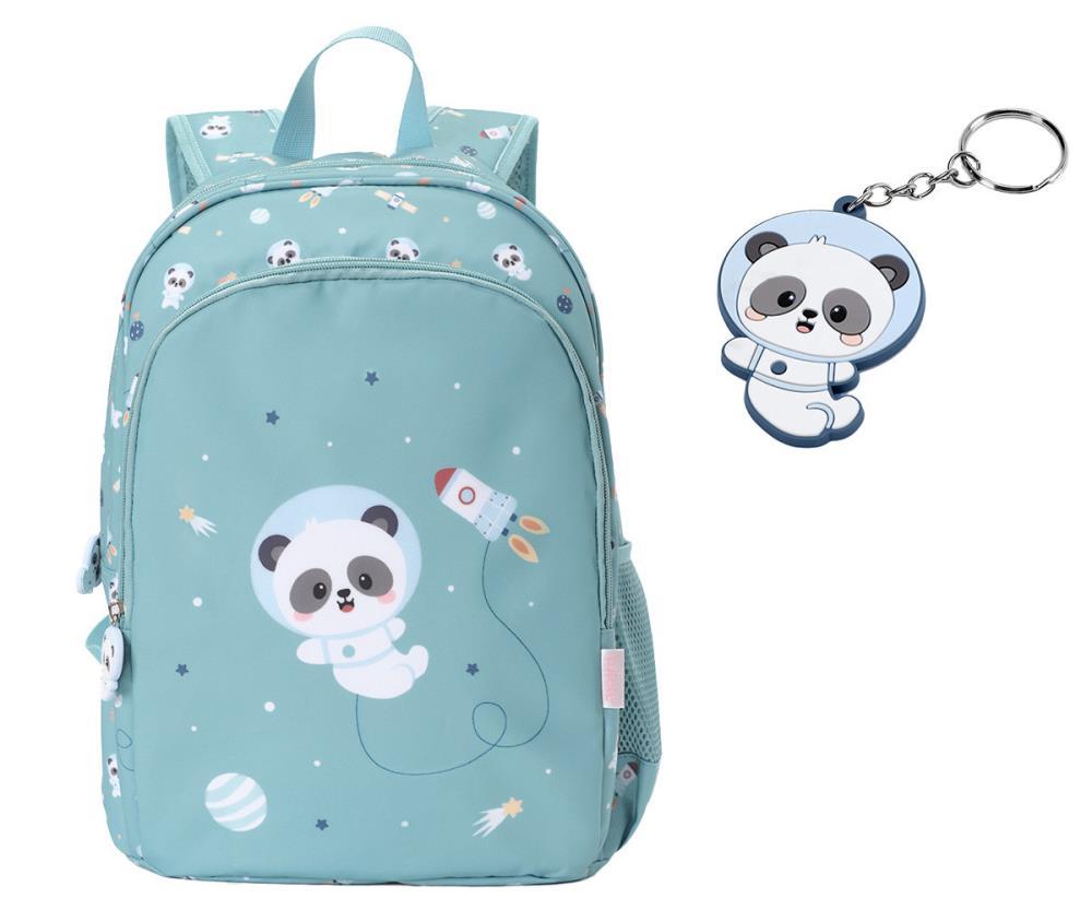 Mochila Média com Porta-Chaves Tutete Pandas in Space 38cm