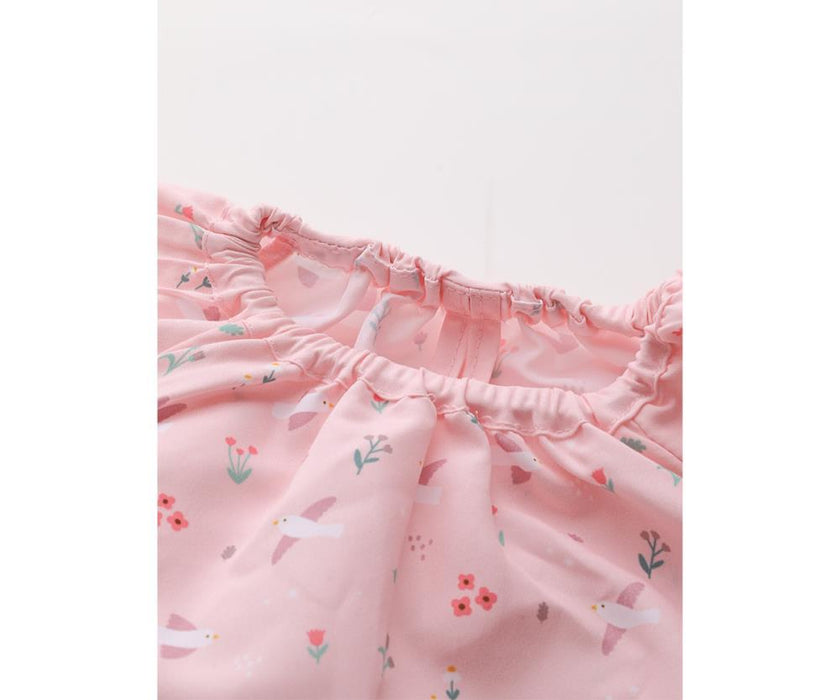 Bata com Mangas e Bolso Tutete Blossom Birds Tamanho 2