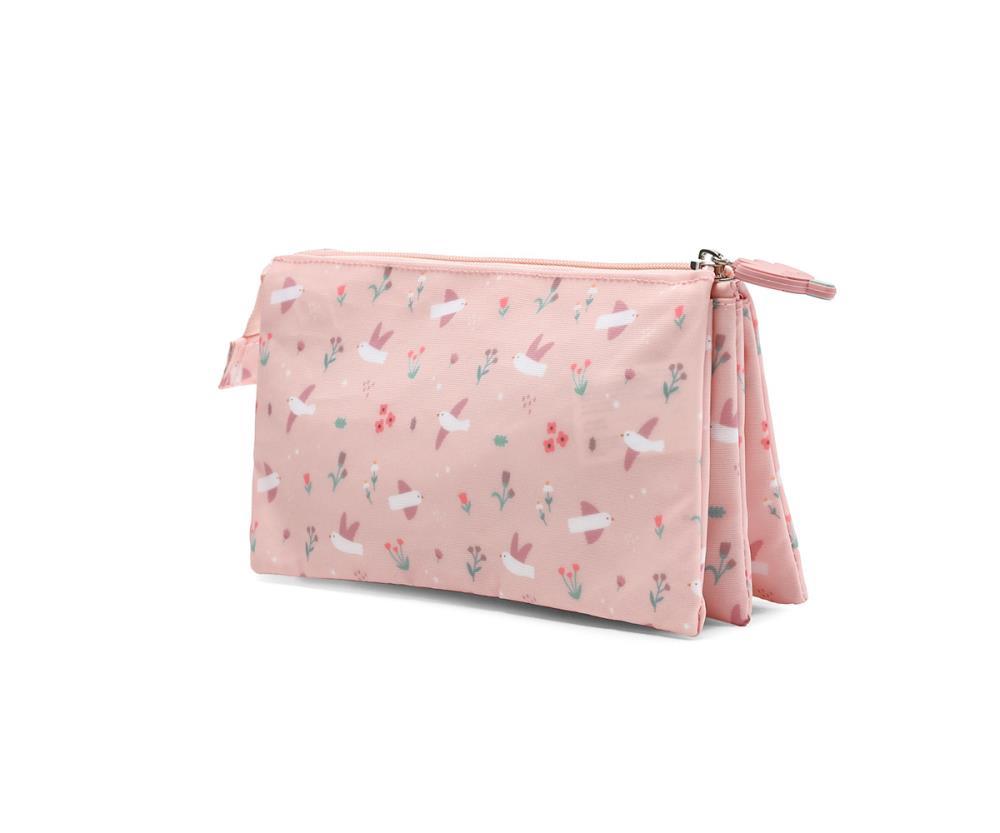 Estojo com 3 Compartimentos Tutete Blossom Birds